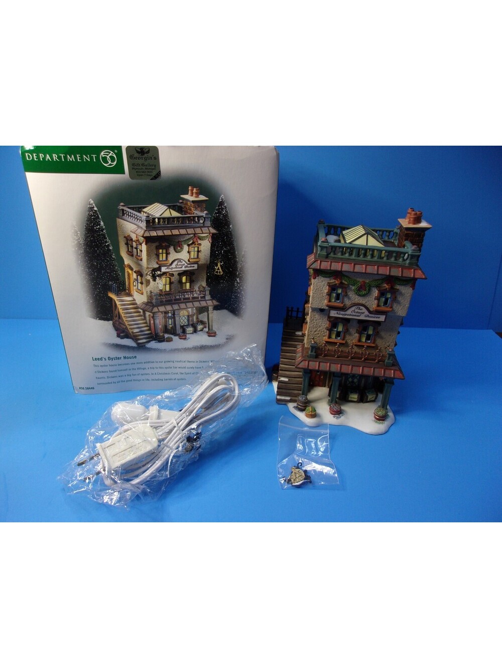 Dept 56 Dickens Village Leed's Oyster House #58446 w Light Cord Retired in Box